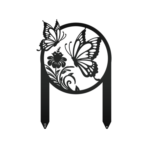 Butterfly Garden Stake Sign, Mother's Day Gift, Outdoor Gift Idea For Mom, Metal Powder Coated Butterfly Yard Sign