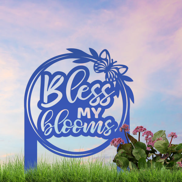 Bless My Blooms Metal Yard Stake - Garden Decor-Memorial Gift-Mother's Day Gift