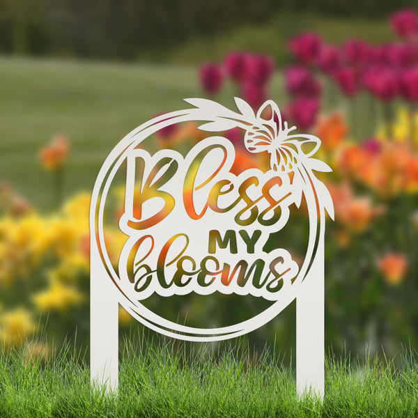 Bless My Blooms Metal Yard Stake - Garden Decor-Memorial Gift-Mother's Day Gift