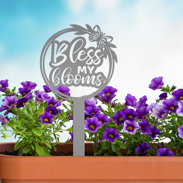 Bless My Blooms Metal Yard Stake - Garden Decor-Memorial Gift-Mother's Day Gift