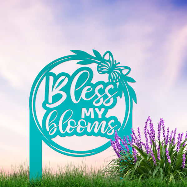 Bless My Blooms Metal Yard Stake - Garden Decor-Memorial Gift-Mother's Day Gift