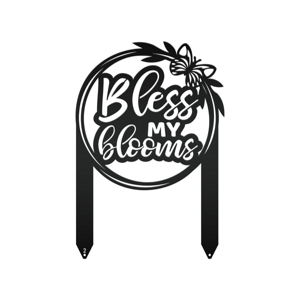 Bless My Blooms Metal Yard Stake - Garden Decor-Memorial Gift-Mother's Day Gift