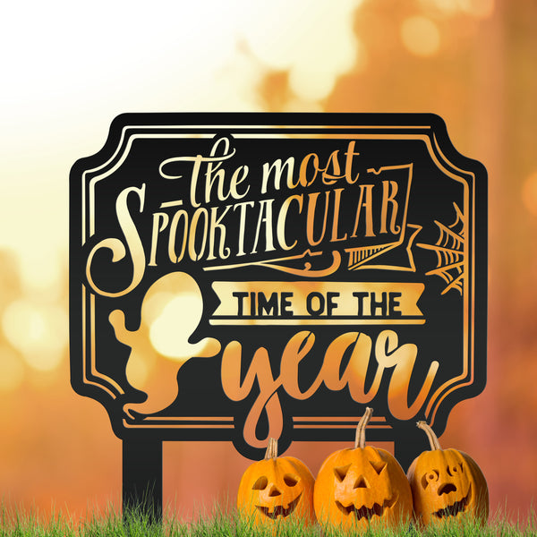 Spooktacular Time of Year Metal Yard Stake - Halloween Decor