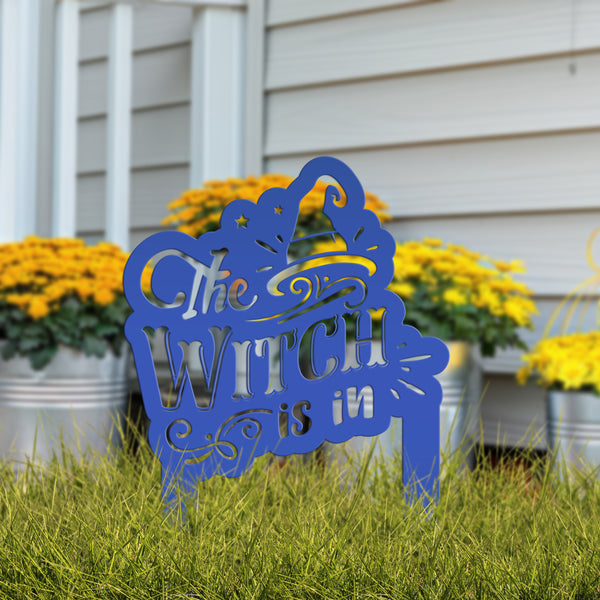 The Witch Is In Metal Yard Stake - Halloween Decor