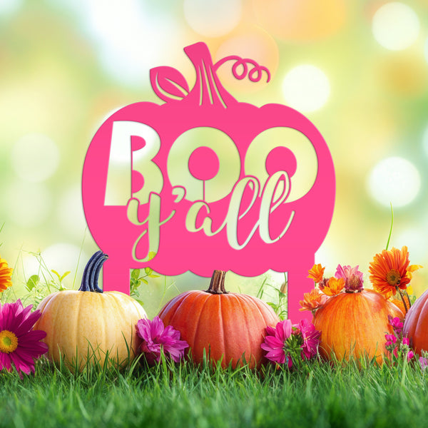 Boo Y'all Metal Yard Stake - Halloween Decor