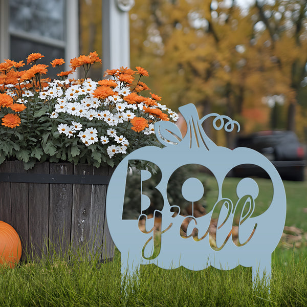 Boo Y'all Metal Yard Stake - Halloween Decor
