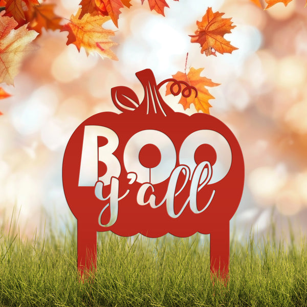 Boo Y'all Metal Yard Stake - Halloween Decor
