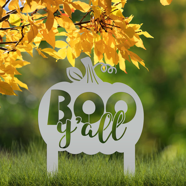 Boo Y'all Metal Yard Stake - Halloween Decor