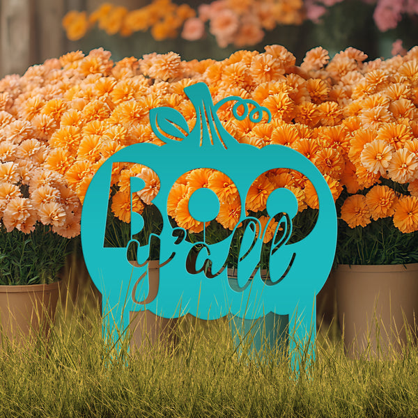 Boo Y'all Metal Yard Stake - Halloween Decor