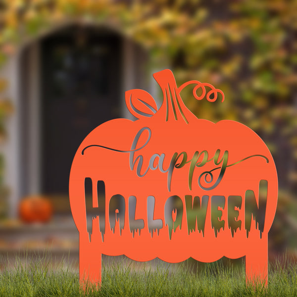 Happy Halloween Yard Stake and Sign- Halloween Decor- Fall Decor