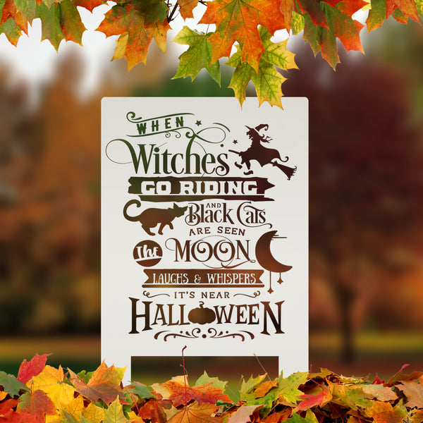 Cute Halloween Saying Metal Yard Stake - Halloween Decor
