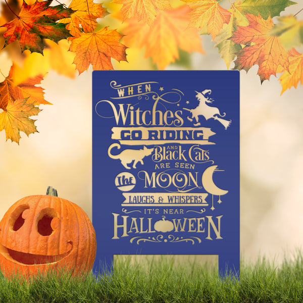 Cute Halloween Saying Metal Yard Stake - Halloween Decor