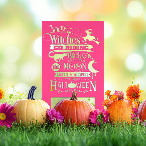 Cute Halloween Saying Metal Yard Stake - Halloween Decor