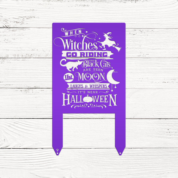 Cute Halloween Saying Metal Yard Stake - Halloween Decor