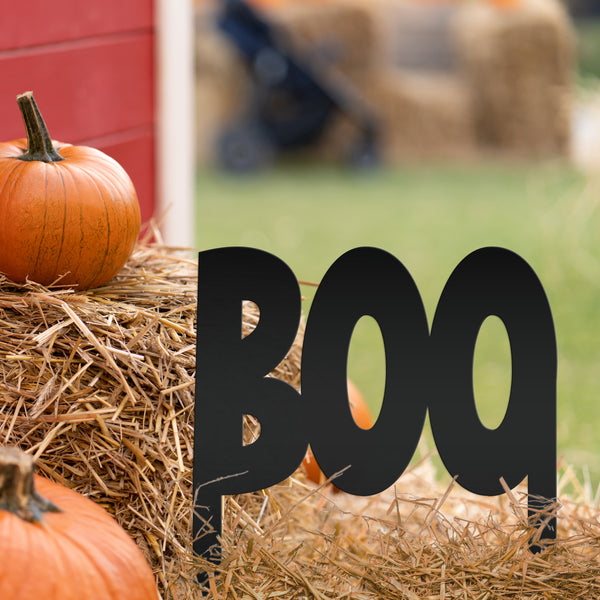 Halloween Decorations, Metal Boo Yard Stake, Outdoor Halloween Yard Stake