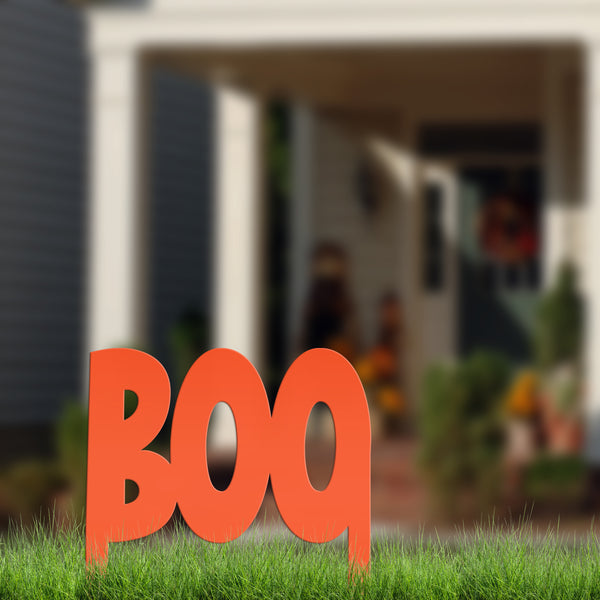 Halloween Decorations, Metal Boo Yard Stake, Outdoor Halloween Yard Stake