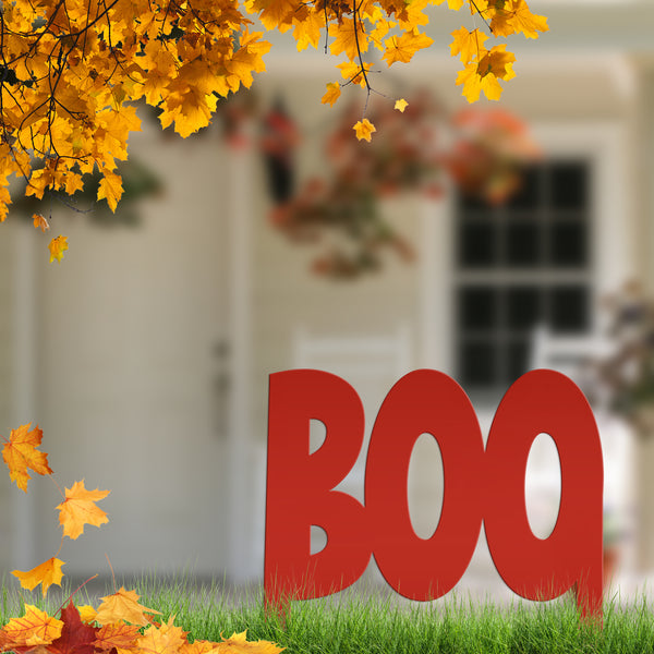 Halloween Decorations, Metal Boo Yard Stake, Outdoor Halloween Yard Stake