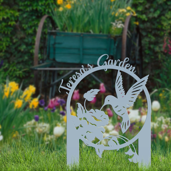 Customizable Metal Hummingbird Yard Stake - Mother's Day Gift-Personalized Mother's Day Gift for the Garden-Gardeners Gift-Garden Lovers -Gift for Grandma