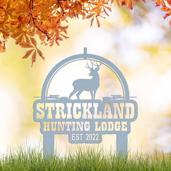 Personalized Deer Lodge Yard Stake - Deer Cabin-Club-Organization-Business Yard Stake- Deer Hunter Club-Lodge
