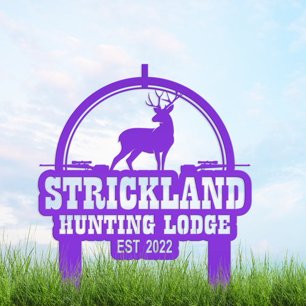 Personalized Deer Lodge Yard Stake - Deer Cabin-Club-Organization-Business Yard Stake- Deer Hunter Club-Lodge