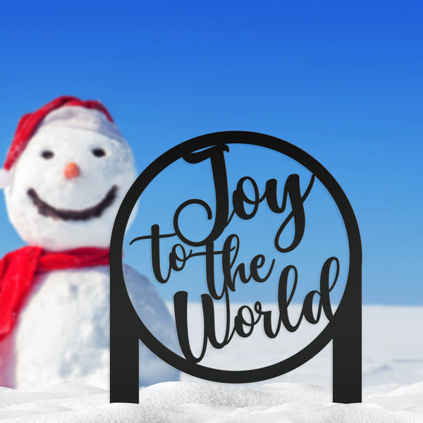 Joy to the World Metal Yard Stake - Christmas Decor - Christian Holiday Decorations