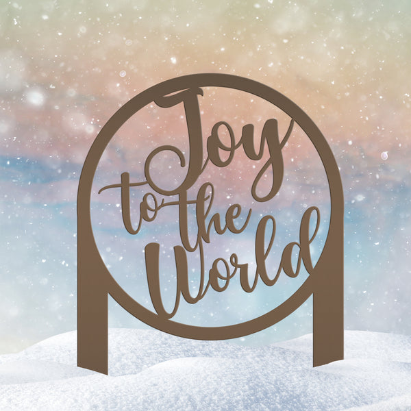Joy to the World Metal Yard Stake - Christmas Decor - Christian Holiday Decorations