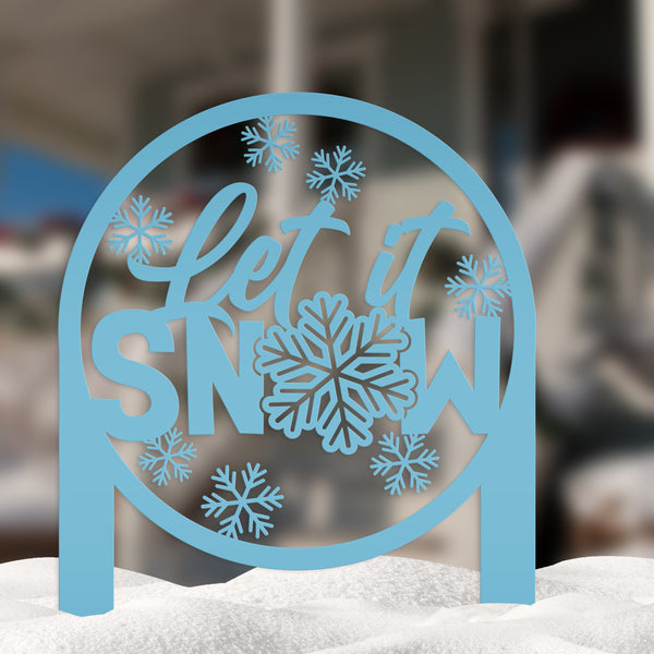 Let it Snow Metal Yard Stake -  Outdoor Winter Decor