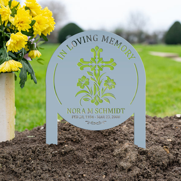 Memorial Sign, Custom Metal Yard Stake for Memory Dedication Garden, Honor a loved one, special friend, or pet with a personalized tribute