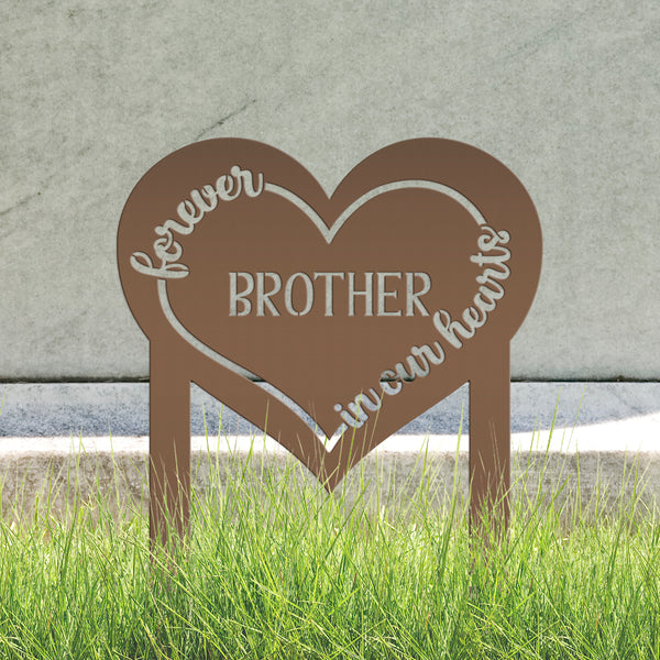 Custom Metal Heart Memorial Yard Stake - Unique Tribute Decor - Forever in our hearts - Personalized Sympathy Gifts - Gravestone Decoration