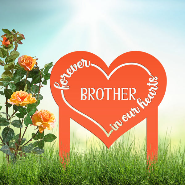 Custom Metal Heart Memorial Yard Stake - Unique Tribute Decor - Forever in our hearts - Personalized Sympathy Gifts - Gravestone Decoration