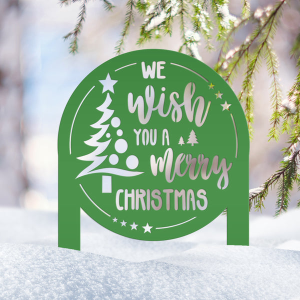 Christmas Greetings Metal Yard Stake - Holiday Garden Decor - Festive Outdoor Lawn Sign - Charming Seasonal Decorations - Christmas Gifts