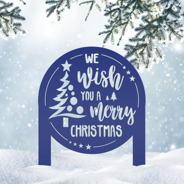 Christmas Greetings Metal Yard Stake - Holiday Garden Decor - Festive Outdoor Lawn Sign - Charming Seasonal Decorations - Christmas Gifts