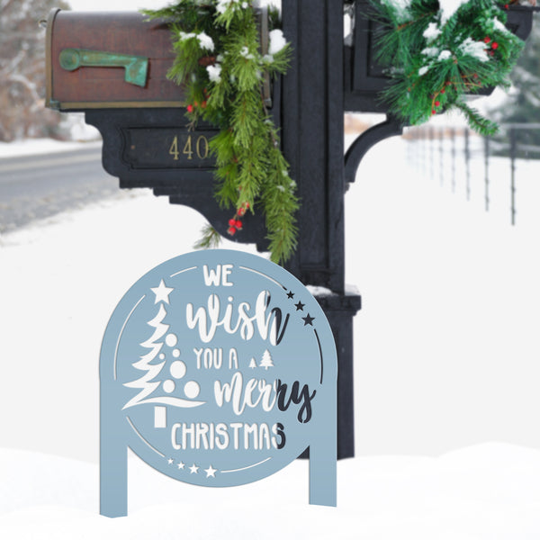 Christmas Greetings Metal Yard Stake - Holiday Garden Decor - Festive Outdoor Lawn Sign - Charming Seasonal Decorations - Christmas Gifts