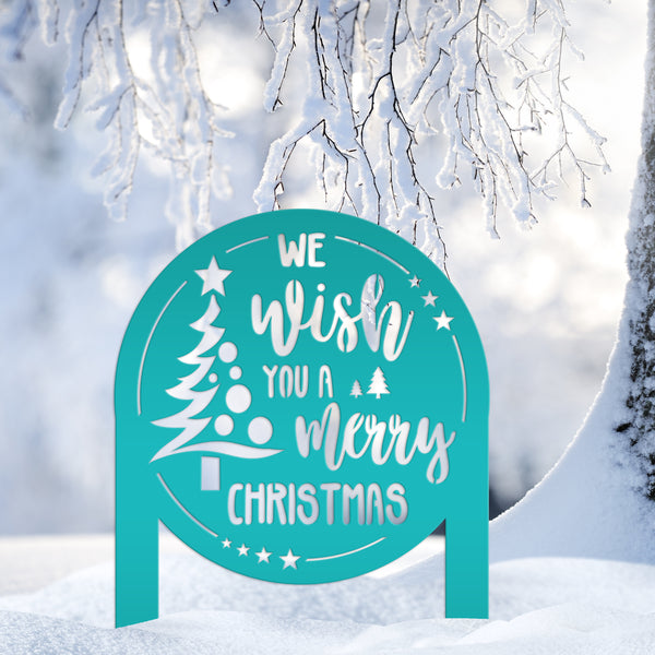 Christmas Greetings Metal Yard Stake - Holiday Garden Decor - Festive Outdoor Lawn Sign - Charming Seasonal Decorations - Christmas Gifts