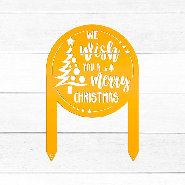 Christmas Greetings Metal Yard Stake - Holiday Garden Decor - Festive Outdoor Lawn Sign - Charming Seasonal Decorations - Christmas Gifts