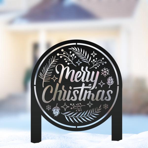 Outdoor Christmas Decor - Merry Christmas Yard Sign -  Holiday Decor