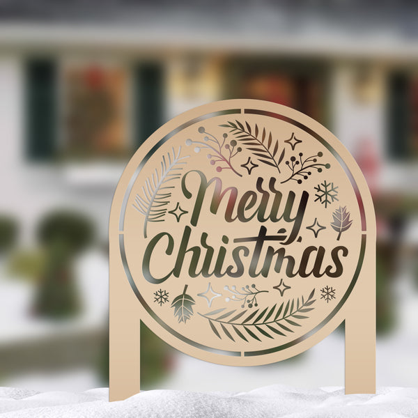 Outdoor Christmas Decor - Merry Christmas Yard Sign -  Holiday Decor