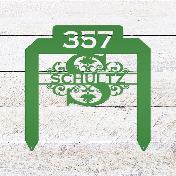 Personalized Monogram and Address Number Yard Stake Sign