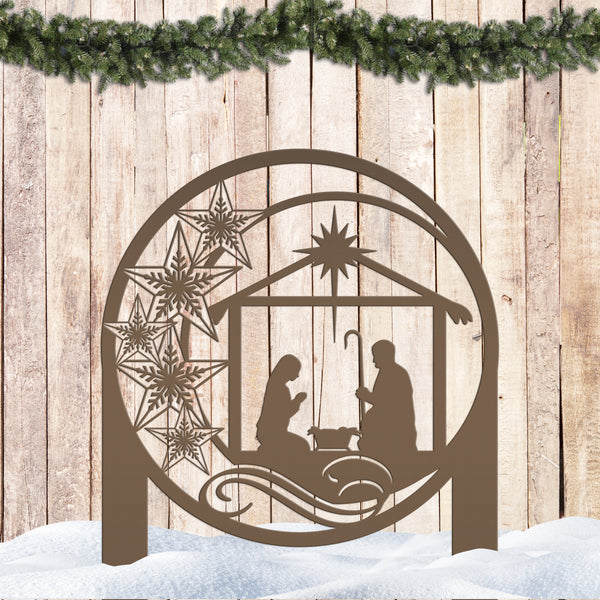 Outdoor Star Nativity Metal Yard Stake , Christmas Decor, Christian Decor