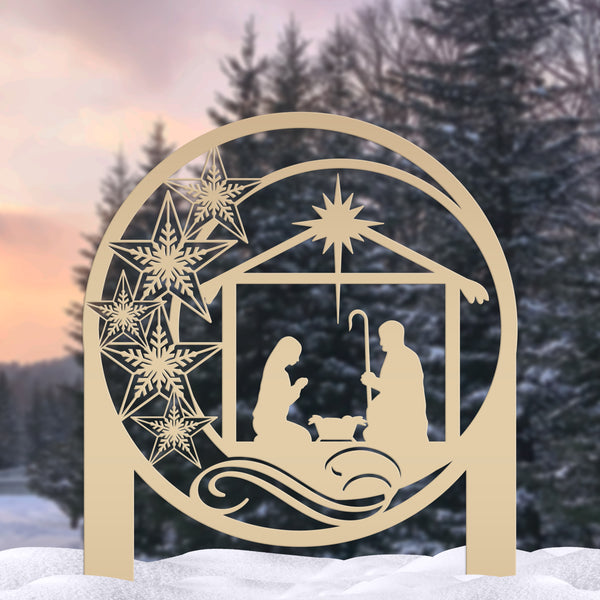 Outdoor Star Nativity Metal Yard Stake , Christmas Decor, Christian Decor