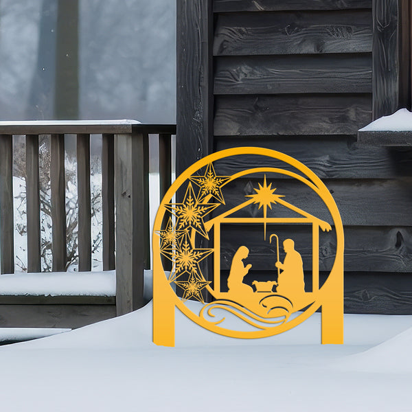 Outdoor Star Nativity Metal Yard Stake , Christmas Decor, Christian Decor