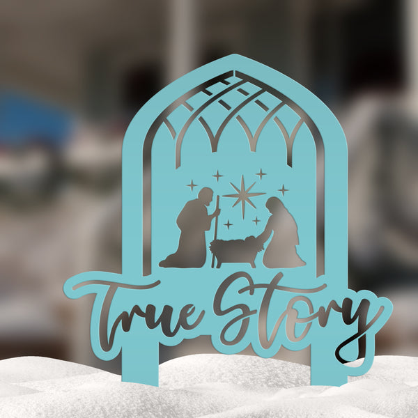 Christmas Nativity True Story Metal Yard Stake - Holiday Decor - Unique Gift Idea