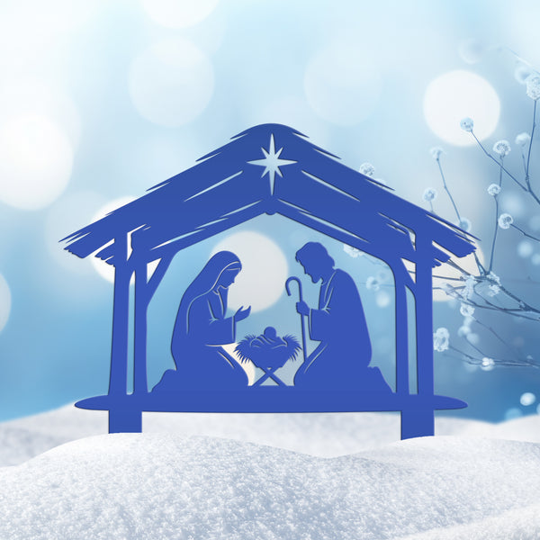 Nativity Scene Metal Yard Stake - Holiday Shadow Caster - Christmas Manger Scene Display - Outdoor Seasonal Decorations - Christian Gifts