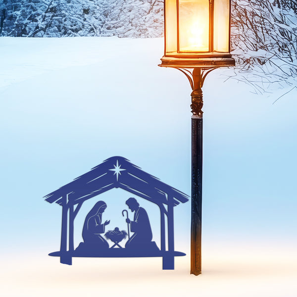 Nativity Scene Metal Yard Stake - Holiday Shadow Caster - Christmas Manger Scene Display - Outdoor Seasonal Decorations - Christian Gifts