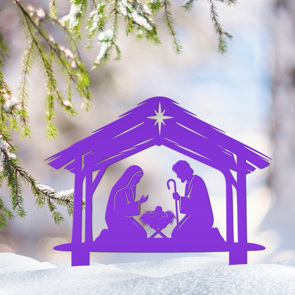 Nativity Scene Metal Yard Stake - Holiday Shadow Caster - Christmas Manger Scene Display - Outdoor Seasonal Decorations - Christian Gifts