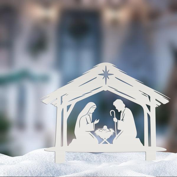 Nativity Scene Metal Yard Stake - Holiday Shadow Caster - Christmas Manger Scene Display - Outdoor Seasonal Decorations - Christian Gifts