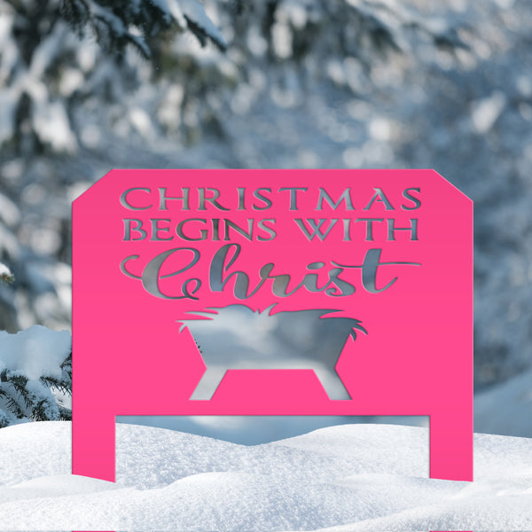 Christmas Begins With Christ Yard Stake Sign Christmas Decor for the Yard-Flower Bed-Front Lawn-Back Lawnn