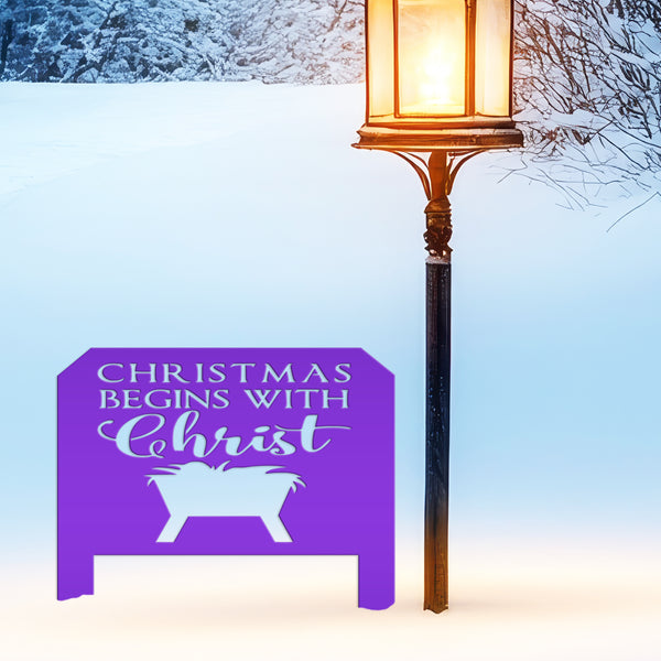 Christmas Begins With Christ Yard Stake Sign Christmas Decor for the Yard-Flower Bed-Front Lawn-Back Lawnn