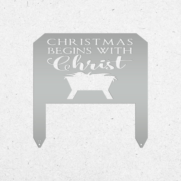 Christmas Begins With Christ Yard Stake Sign Christmas Decor for the Yard-Flower Bed-Front Lawn-Back Lawnn