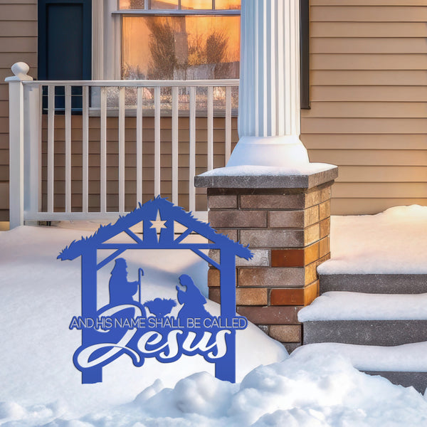 Religious Christmas Yard Stake - Seasonal Metal Nativity Lawn Art - Charming Holiday Decoration - Manger Scene Display - Christian Decor